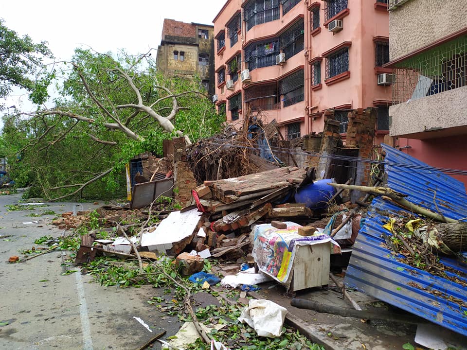 Amphan Damage to the Kolkata Streets: Shops